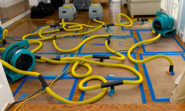 Professional Flood Damage Restoration technician working in Deanville, TX